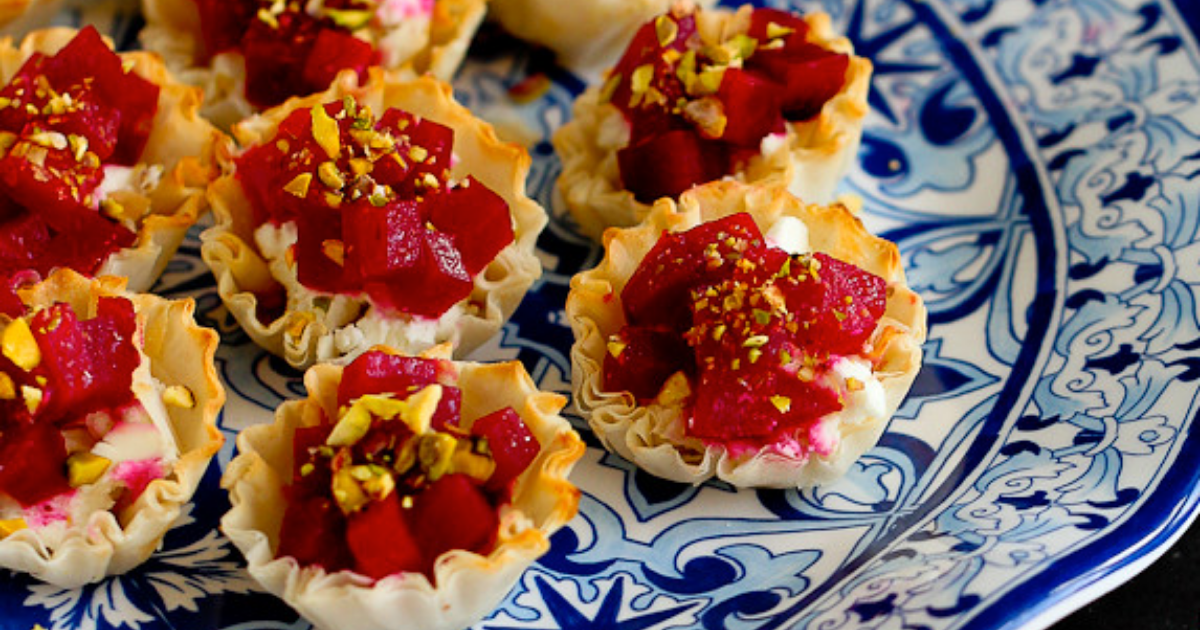 Athens Foods | Mini Beet, Goat Cheese & Pistachio Phyllo Cups | Athens Foods