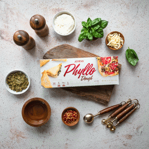 Steps to making a Pesto Phyllo Pizza