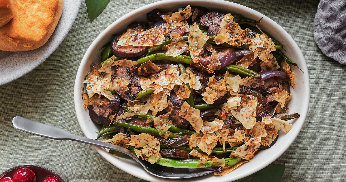 Athens Foods | Green Beans & Mushrooms with Phyllo Shards - Athens Foods
